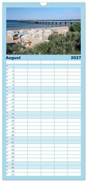 Produktbild: Familienplaner 2027 - Timmendorfer Strand mit 5 Spalten (Wandkalender, 21 x 45 cm) CALVENDO