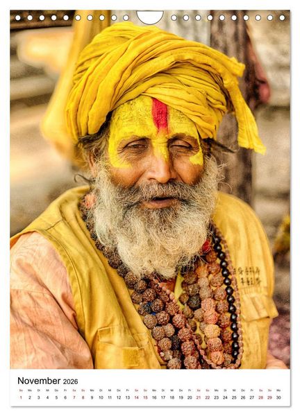 Produktbild: Sadhus - Die heiligen M&auml;nner von Nepal (Wandkalender 2026 DIN A4 hoch), CALVENDO Monatskalender