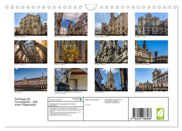 Produktbild: Santiago de Compostela - Ziel einer Pilgerreise (Wandkalender 2026 DIN A4 quer), CALVENDO Monatskalender