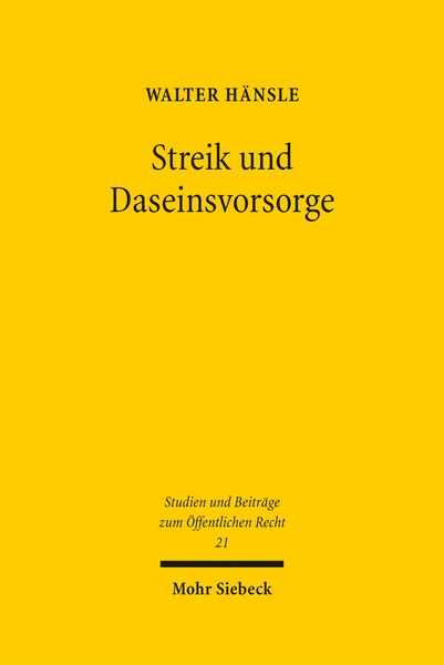 Produktbild: Streik und Daseinsvorsorge