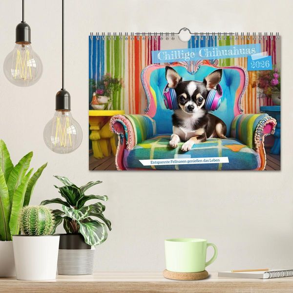 Produktbild: Chillige Chihuahuas - Entspannte Fellnasen genie&szlig;en das Leben (Wandkalender 2026 DIN A4 quer), CALVENDO Monatskalender