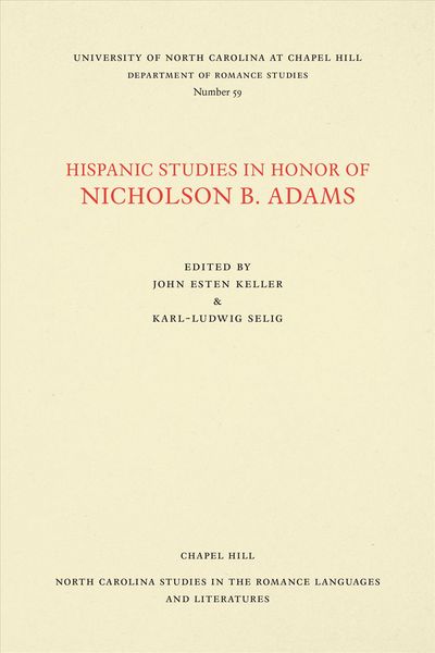 Produktbild: Hispanic Studies in Honor of Nicholson B. Adams