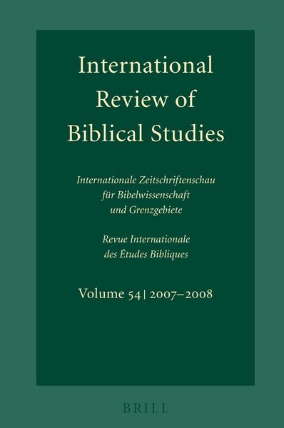 Produktbild: International Review of Biblical Studies, Volume 54 (2007-2008)