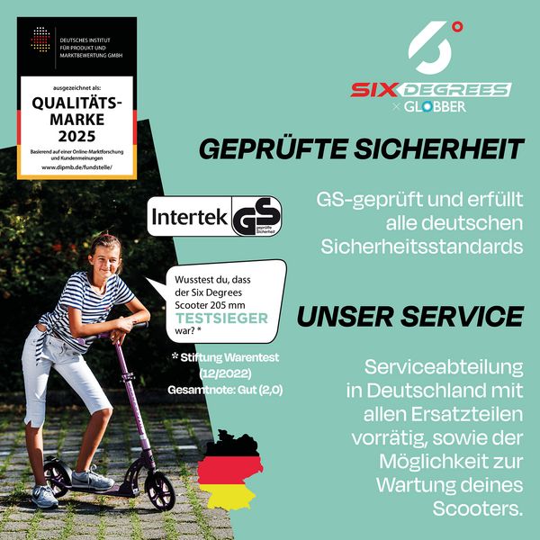 Produktbild: SIX DEGREES Aluminium Scooter 205 mm mint