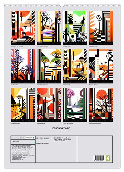 Produktbild: L'esprit africain (Calendrier mural 2026 DIN A2 horizontal), CALVENDO calendrier mensuel