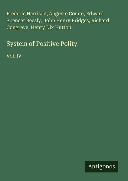 Produktbild: System of Positive Polity