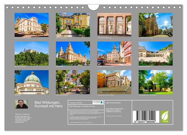Produktbild: Bad Wildungen, Kurstadt mit Herz (Wandkalender 2026 DIN A4 quer), CALVENDO Monatskalender