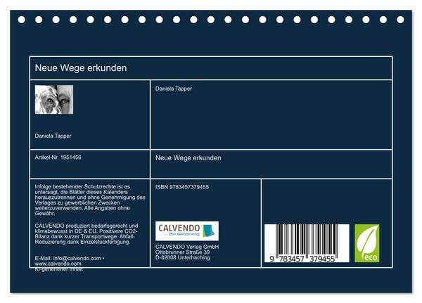 Produktbild: Neue Wege erkunden (Tischkalender 2026 DIN A5 quer), CALVENDO Monatskalender