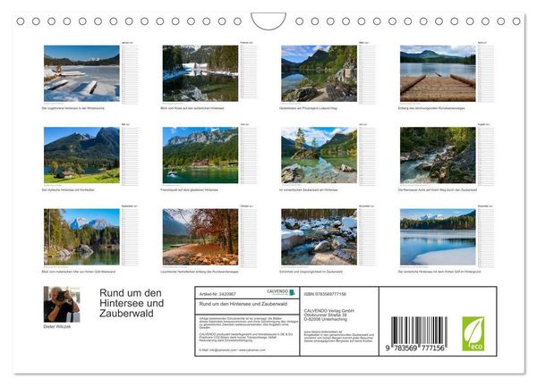 Produktbild: Rund um den Hintersee und Zauberwald (Wandkalender 2027 DIN A4 quer), CALVENDO Monatskalender