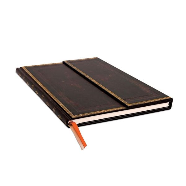 Produktbild: Hardcover Notizbuch Schwarzes Marokkoleder, Grande, Unliniert