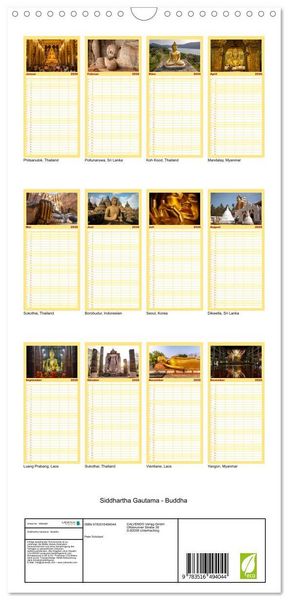 Produktbild: Familienplaner 2026 - Siddhartha Gautama - Buddha mit 5 Spalten (Wandkalender, 21 x 45 cm) CALVENDO