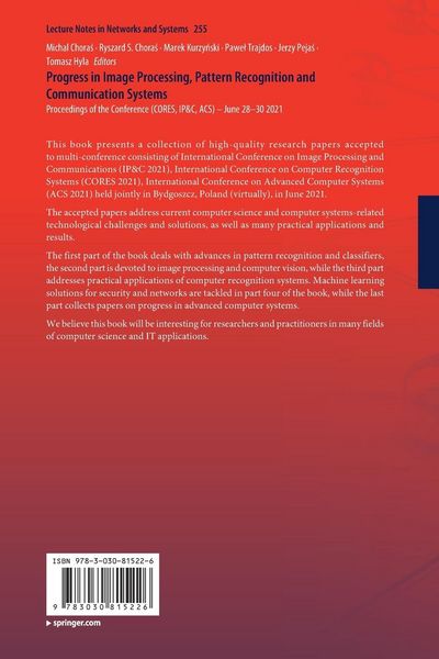 Produktbild: Progress in Image Processing, Pattern Recognition and Communication Systems