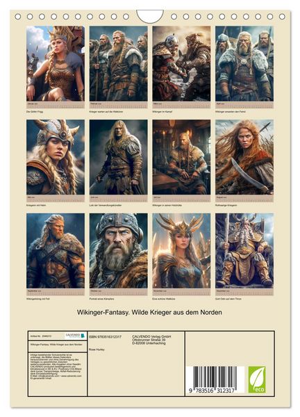 Produktbild: Wikinger-Fantasy. Wilde Krieger aus dem Norden (Wandkalender 2026 DIN A4 hoch), CALVENDO Monatskalender