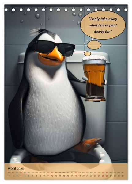 Produktbild: Animals on toilet makes you smile (Desk Calendar 2026 DIN A5 portrait), CALVENDO 12 Month DeskCalendar