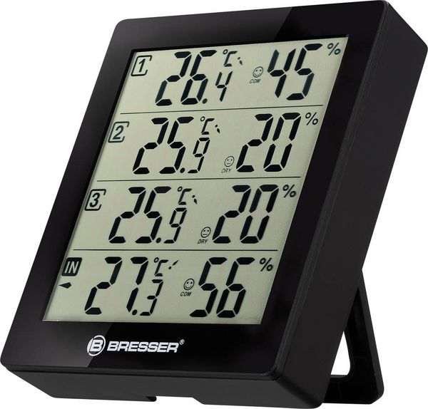 Produktbild: Bresser Optik Quadro Thermo-/Hygrometer Schwarz 7000020CM3000