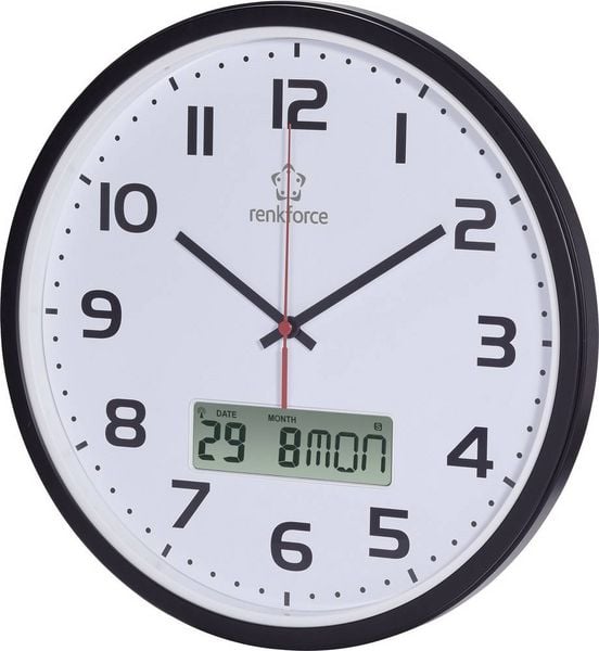 Produktbild: Renkforce HD-WRCL135 Funk Wanduhr 32cm x 45mm Schwarz