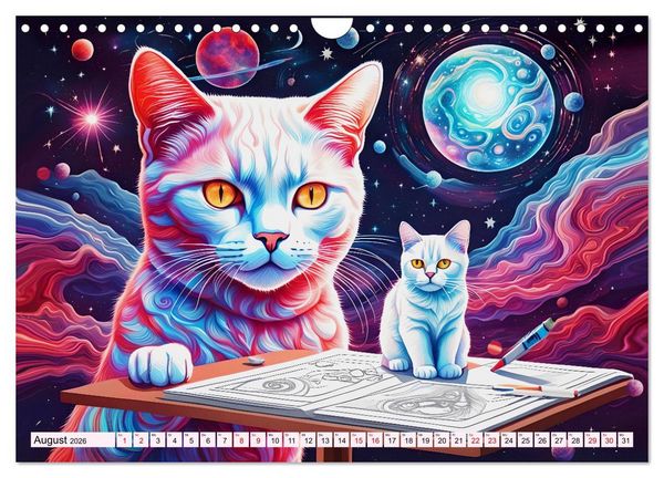 Produktbild: Katzen Schnurrige K&uuml;nstler (Wandkalender 2026 DIN A4 quer), CALVENDO Monatskalender