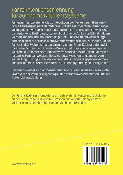 Produktbild: Fahrerintentionserkennung f&uuml;r autonome Notbremssysteme