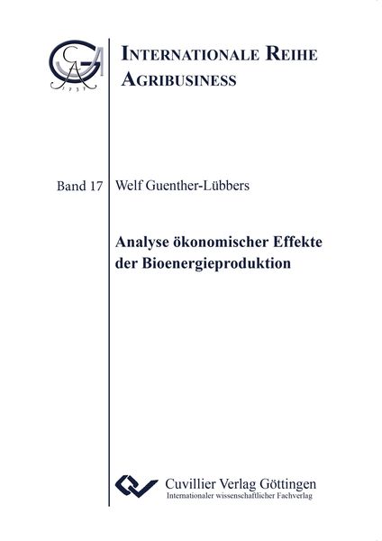 Produktbild: Analyse &ouml;konomischer Effekte der Bioenergieproduktion