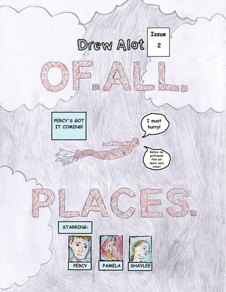 Produktbild: OF. ALL. PLACES. (A comic book by Drew Alot)