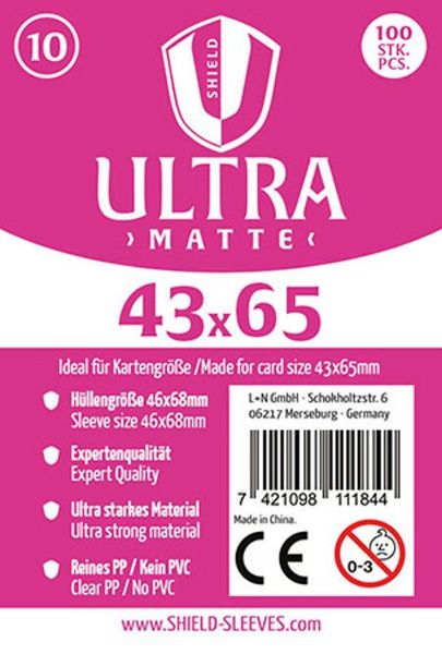 Shield Ultra Matte 10: Kartenhüllen für Karten bis 43 × 65 mm