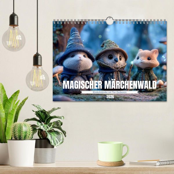 Produktbild: Magischer M&auml;rchenwald - Kinderkalender mit Tier-Zauberern (Wandkalender 2026 DIN A4 quer), CALVENDO Monatskalender