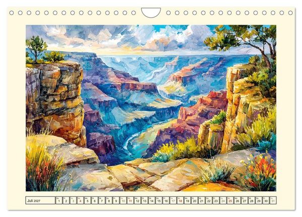 Produktbild: USA Impressionen. Zwischen Metropolen und Nationalparks (Wandkalender 2027 DIN A4 quer), CALVENDO Monatskalender