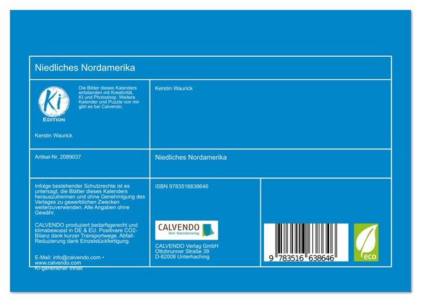 Produktbild: Niedliches Nordamerika (Tischkalender 2026 DIN A5 quer), CALVENDO Monatskalender