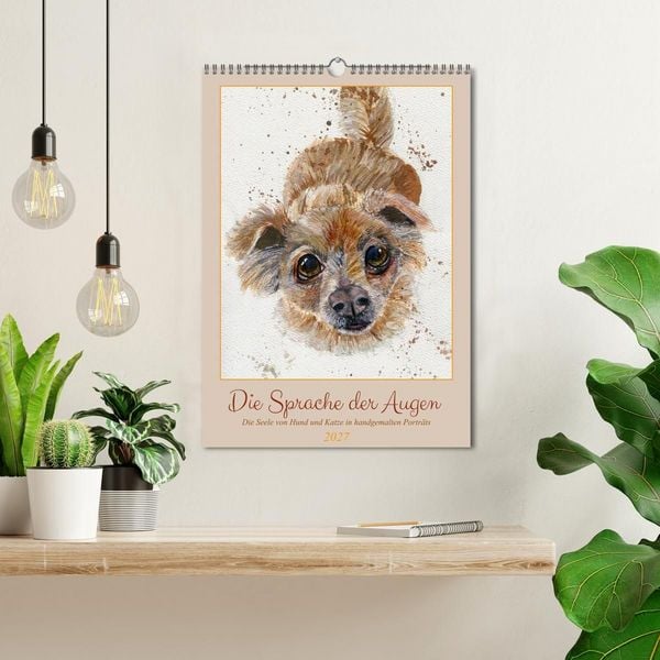 Produktbild: Die Sprache der Augen: Die Seele von Hund und Katze in handgemalten Portr&auml;ts (Wandkalender 2027 DIN A3 hoch), CALVENDO Monatskalender