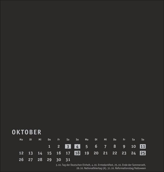 Produktbild: Premium-Bastelkalender schwarz mittel 2026