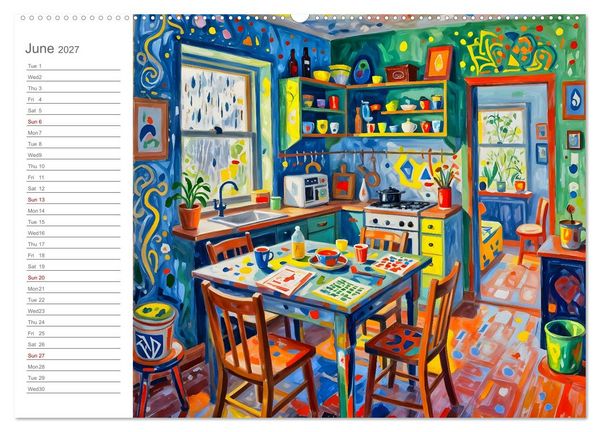 Produktbild: Painted Kitchen Moments - Twelve expressive interiors (High Quality Premium Wall Calendar 2027 DIN A2 landscape),CALVENDO 12 Month Wall Calendar