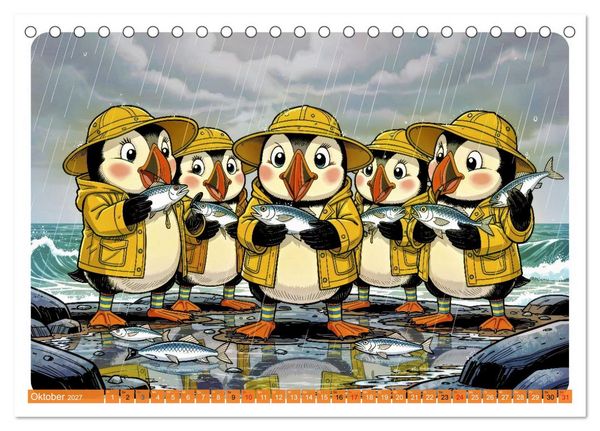 Produktbild: Papageientaucher - Comic (Tischkalender 2027 DIN A5 quer), CALVENDO Monatskalender
