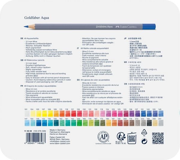 Produktbild: Faber-Castell Aquarellstifte Goldfaber Aqua, 48er Set Metalletui