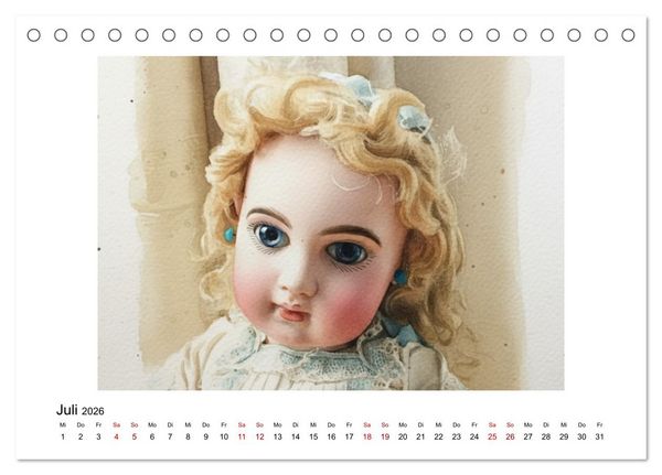 Produktbild: Sammlerst&uuml;cke: Puppen und B&auml;ren (Tischkalender 2026 DIN A5 quer), CALVENDO Monatskalender