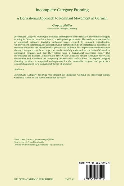 Produktbild: Incomplete Category Fronting