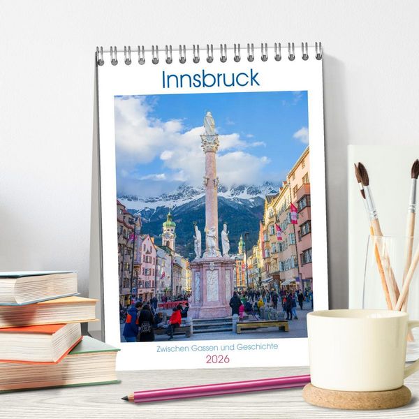 Produktbild: Innsbruck - Zwischen Gassen und Geschichte (Tischkalender 2026 DIN A5 hoch), CALVENDO Monatskalender