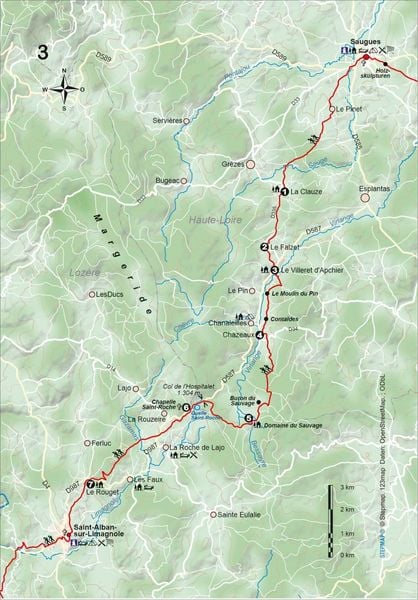 Produktbild: Frankreich: Jakobsweg Via Podiensis von Le Puy-en-Velay nach Saint-Jean-Pied-de-Port