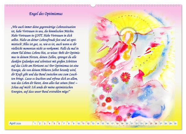 Produktbild: Engelbilder mit Botschaften f&uuml;r die Seele (hochwertiger Premium Wandkalender 2026 DIN A2 quer), Kunstdruck in Hochglanz