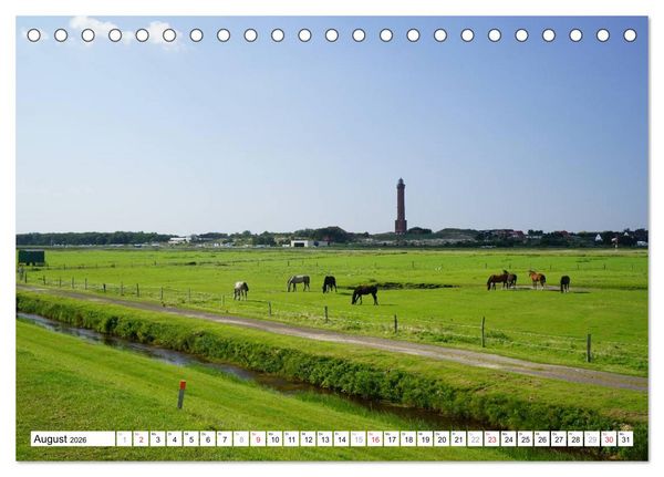 Produktbild: Norderney - von barfu&szlig; bis Lackschuh (Tischkalender 2026 DIN A5 quer), CALVENDO Monatskalender