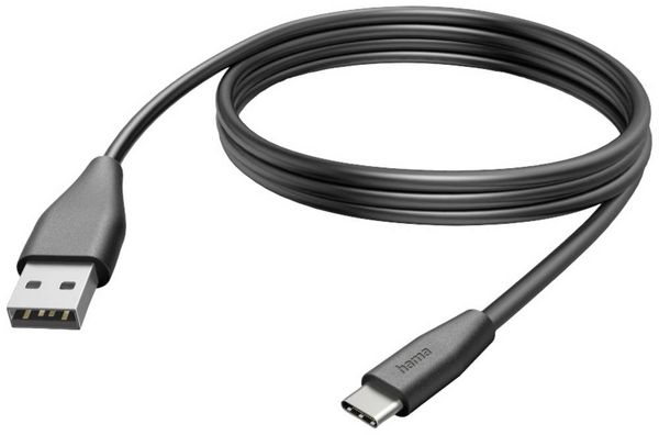 Produktbild: Hama USB-Ladekabel USB 2.0 USB-A Stecker, USB-C&reg; Stecker 3.00m Schwarz 00201597