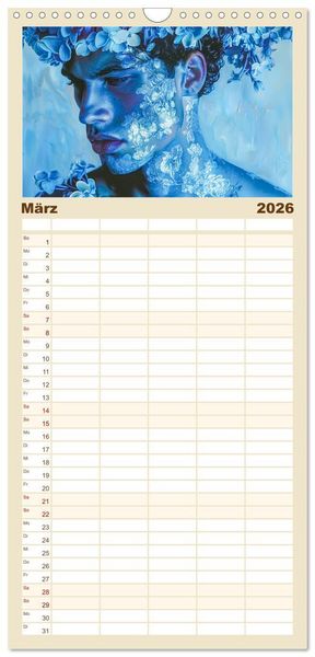 Produktbild: Familienplaner 2026 - G&ouml;tter in Menschengestalt mit 5 Spalten (Wandkalender, 21 x 45 cm) CALVENDO