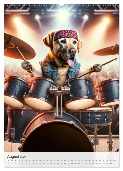 Produktbild: Rockstar Labbi (hochwertiger Premium Wandkalender 2026 DIN A2 hoch), Kunstdruck in Hochglanz