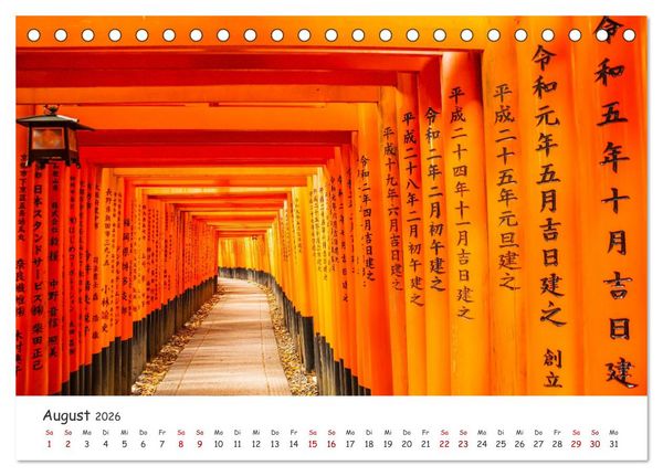 Produktbild: Japanische Tempel und Schreine (Tischkalender 2026 DIN A5 quer), CALVENDO Monatskalender