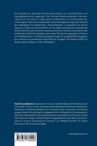 Produktbild: Entscheidungswirkungen der Besteuerung von (im Ausland ans&auml;ssigen) Gesellschaftern deutscher Personengesellschaften vor dem Hintergrund von &sect; 50i EStG