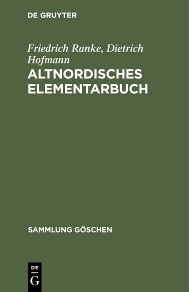 Produktbild: Altnordisches Elementarbuch