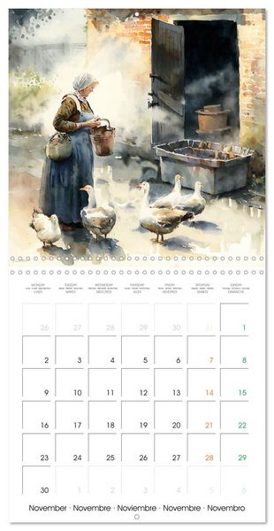 Produktbild: Regard sur la ferme (Calendrier mural carr&eacute; 2026 30x30 cm) Calendrier double avec une page pour vos prises de notes