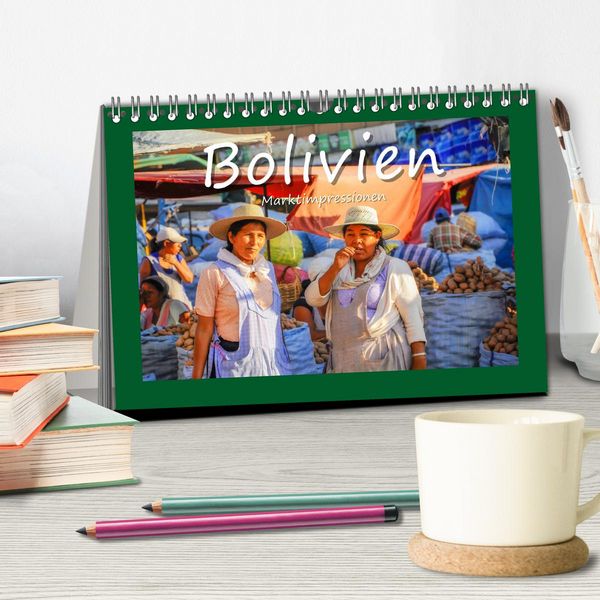 Produktbild: Bolivien - Marktimpressionen (Tischkalender 2026 DIN A5 quer), CALVENDO Monatskalender