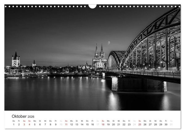 Produktbild: K&ouml;ln - monochrome Ansichten (Wandkalender 2026 DIN A3 quer), CALVENDO Monatskalender