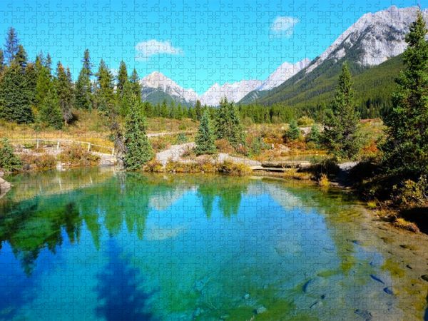 Produktbild: CALVENDO Puzzle Farbenpracht der Ink Pots im Banff Nationalpark | 1000 Teile Lege-Gr&ouml;&szlig;e 64x48cm Foto-Puzzle f&uuml;r gl&uuml;ckliche Stunden