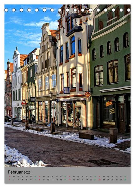 Produktbild: Wismar - Stadtspaziergang (Tischkalender 2026 DIN A5 hoch), CALVENDO Monatskalender